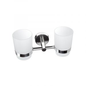 Ποτηροθήκη διπλή γυάλινη χρωμέ UNO KARAG