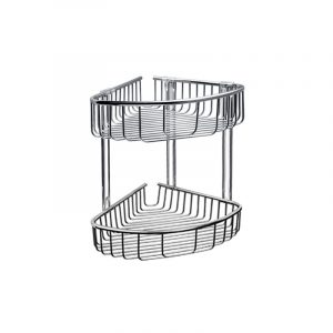 Γωνιακό καλάθι σχαρωτό διπλό χρωμέ RETI 21x21x33cm KARAG