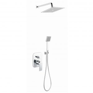 Σετ μπαταρίας εντοιχισμού ντους με μίκτη 4 δρόμων ALGEO SQUARE FERRO