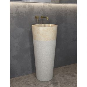 Νιπτήρας επιδαπέδιος πέτρινος BORA CREAM KARAG