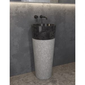 Νιπτήρας επιδαπέδιος πέτρινος BORA NERO KARAG