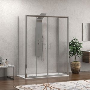 Καμπίνα ορθογώνια με δύο σταθερά κρύσταλλα FLORA 600 2×SN-10 KARAG