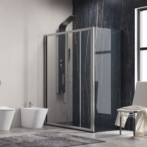 Καμπίνα ορθογώνια με σταθερό κρύσταλλο FLORA 600 SN-10 KARAG