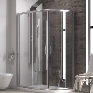 Καμπίνα ασύμμετρη ημικυκλική με διάφανο κρύσταλλο FLORA 650 KARAG