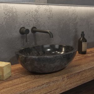 Νιπτήρας επικαθήμενος πέτρινος LEONOR NERO KARAG