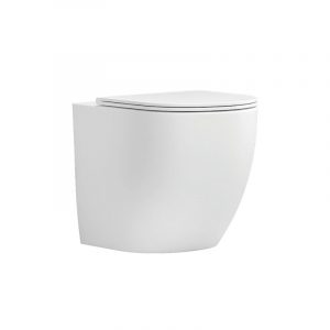 Λεκάνη δαπέδου rimless με κάλυμμα λευκή ματ MILOS KARAG