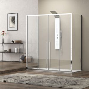 Καμπίνα ορθογώνια με δύο σταθερά κρύσταλλα ELYSIUM 600 2×LS-10 KARAG