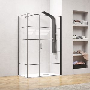 Καμπίνα ορθογώνια με σταθερό κρύσταλλο NERO 5 FREE 1 KARAG