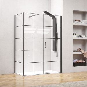 Καμπίνα ορθογώνια με σταθερό κρύσταλλο NERO 6 FREE 1 KARAG