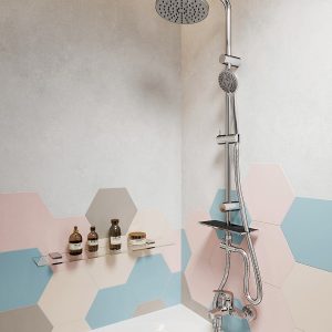 Κολόνα σταθερού ντους ROTONDO LUX FERRO