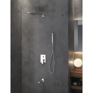 Σετ μπαταρίας εντοιχισμού ντους με μίκτη 5 δρόμων DELOS Chrome KARAG