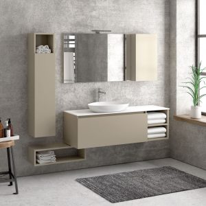 Έπιπλο βάσης με συρτάρι, δύο ράφια & solid επιφάνεια SPACE KARAG