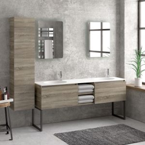 Έπιπλο βάσης με δύο συρτάρια & ράφια για νιπτήρα επίπλου SPACE KARAG