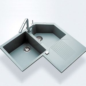 Νεροχύτης κουζίνας διπλος γωνιακός TEKNO ELLECI