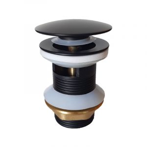 Βαλβίδα νιπτήρος με υπερχείλιση και μαύρο ματ καπάκι PRAXIS