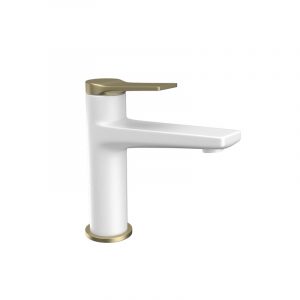 Μπαταρία νιπτήρος λευκή ματ με χρυσό ANDARE KARAG